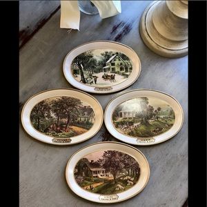 Vintage Currier and Ives Seasons Tins 1868